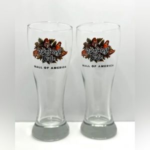 Set of 2 Vintage 1990s Rainforest Café Mall Of America Tall 8.5" Pilsner Glass